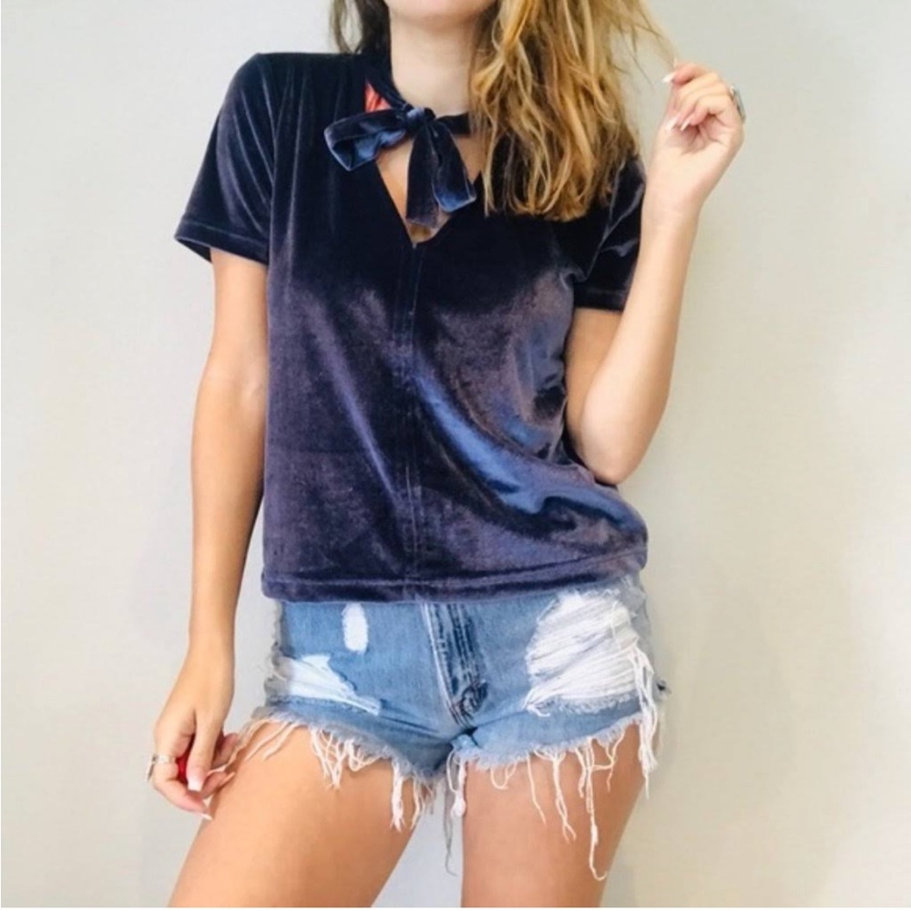 Madewell velour tie top size small